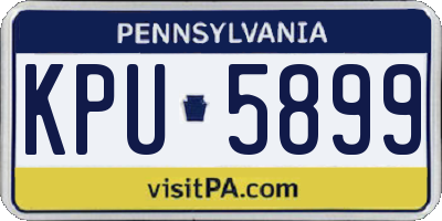 PA license plate KPU5899