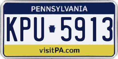 PA license plate KPU5913
