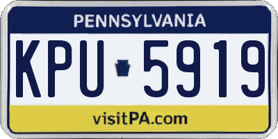 PA license plate KPU5919