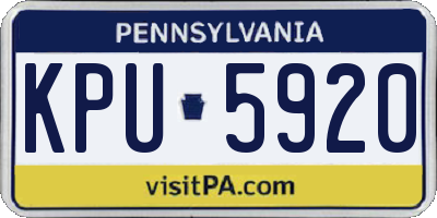 PA license plate KPU5920