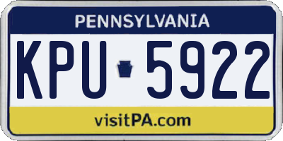 PA license plate KPU5922