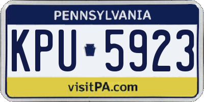 PA license plate KPU5923