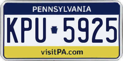 PA license plate KPU5925