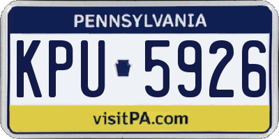 PA license plate KPU5926