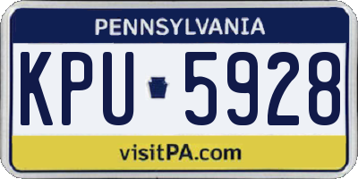 PA license plate KPU5928