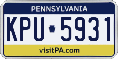 PA license plate KPU5931