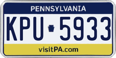 PA license plate KPU5933