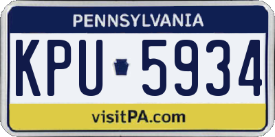 PA license plate KPU5934