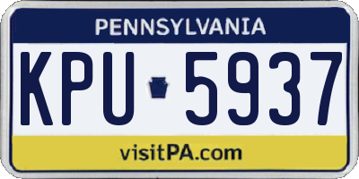 PA license plate KPU5937