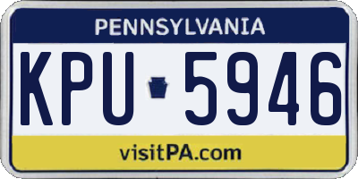 PA license plate KPU5946