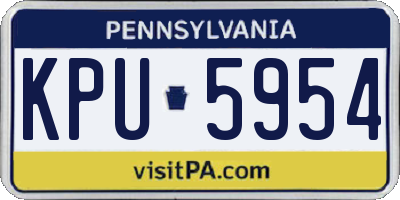 PA license plate KPU5954