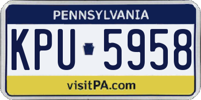PA license plate KPU5958