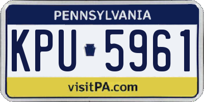 PA license plate KPU5961