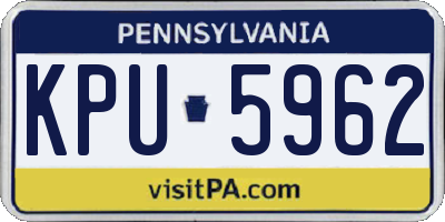 PA license plate KPU5962