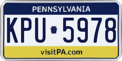 PA license plate KPU5978