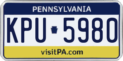 PA license plate KPU5980