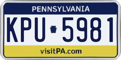 PA license plate KPU5981