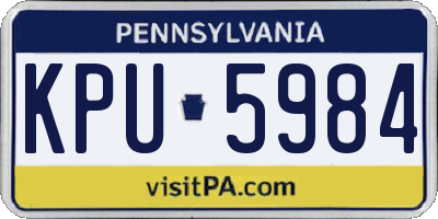 PA license plate KPU5984