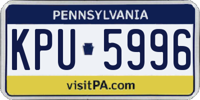 PA license plate KPU5996