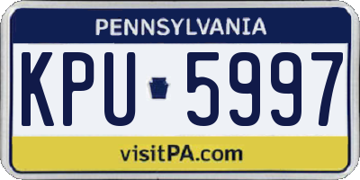 PA license plate KPU5997