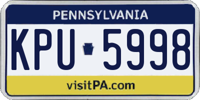 PA license plate KPU5998