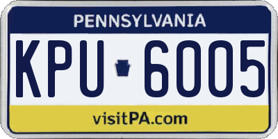 PA license plate KPU6005