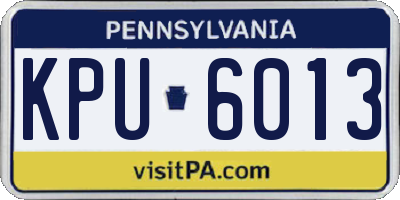 PA license plate KPU6013
