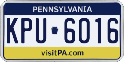 PA license plate KPU6016