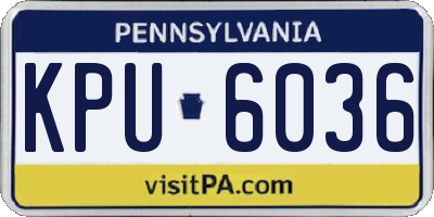 PA license plate KPU6036