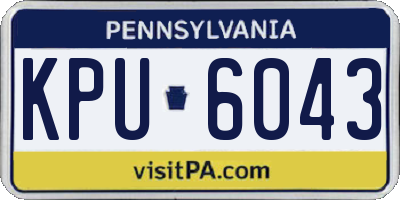 PA license plate KPU6043