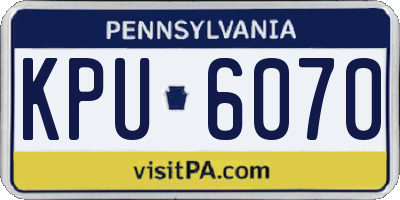 PA license plate KPU6070