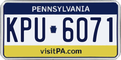 PA license plate KPU6071