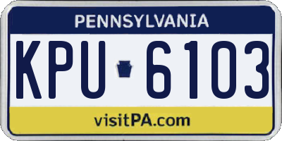 PA license plate KPU6103