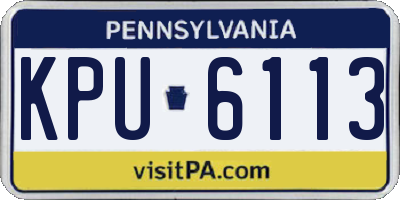 PA license plate KPU6113