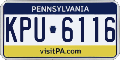 PA license plate KPU6116