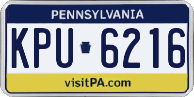 PA license plate KPU6216