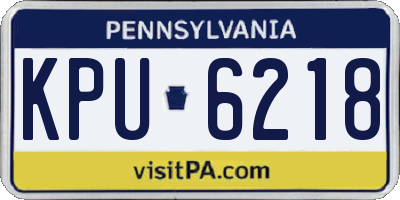 PA license plate KPU6218