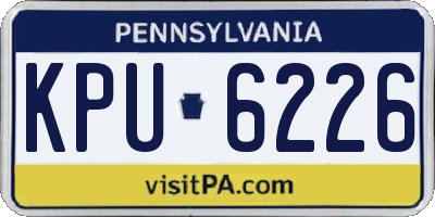 PA license plate KPU6226