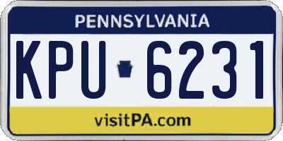 PA license plate KPU6231