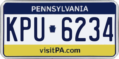 PA license plate KPU6234