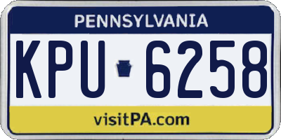 PA license plate KPU6258