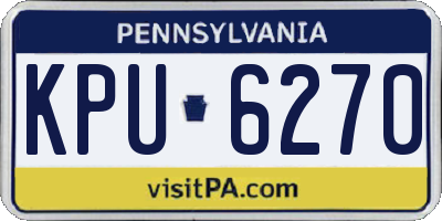 PA license plate KPU6270