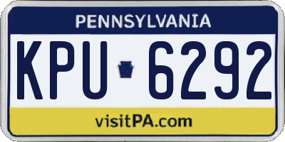 PA license plate KPU6292