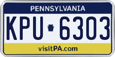 PA license plate KPU6303