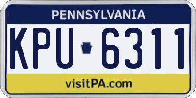 PA license plate KPU6311
