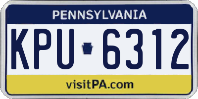 PA license plate KPU6312