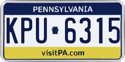 PA license plate KPU6315