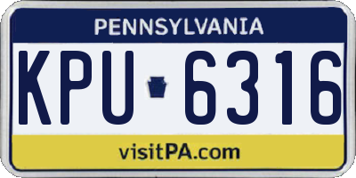 PA license plate KPU6316