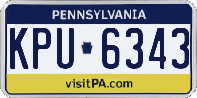 PA license plate KPU6343