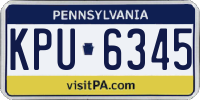 PA license plate KPU6345